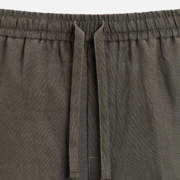 ZARA 100% Linen Pants Mens Brown Taupe Size Large Relaxed Fit NWT - Picture 8 of 9